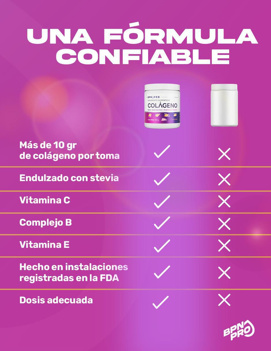 Colágeno con Biotina, Ácido hialurónico, Ácido fólico y Vitamina C sabor fresa de 360 g 6