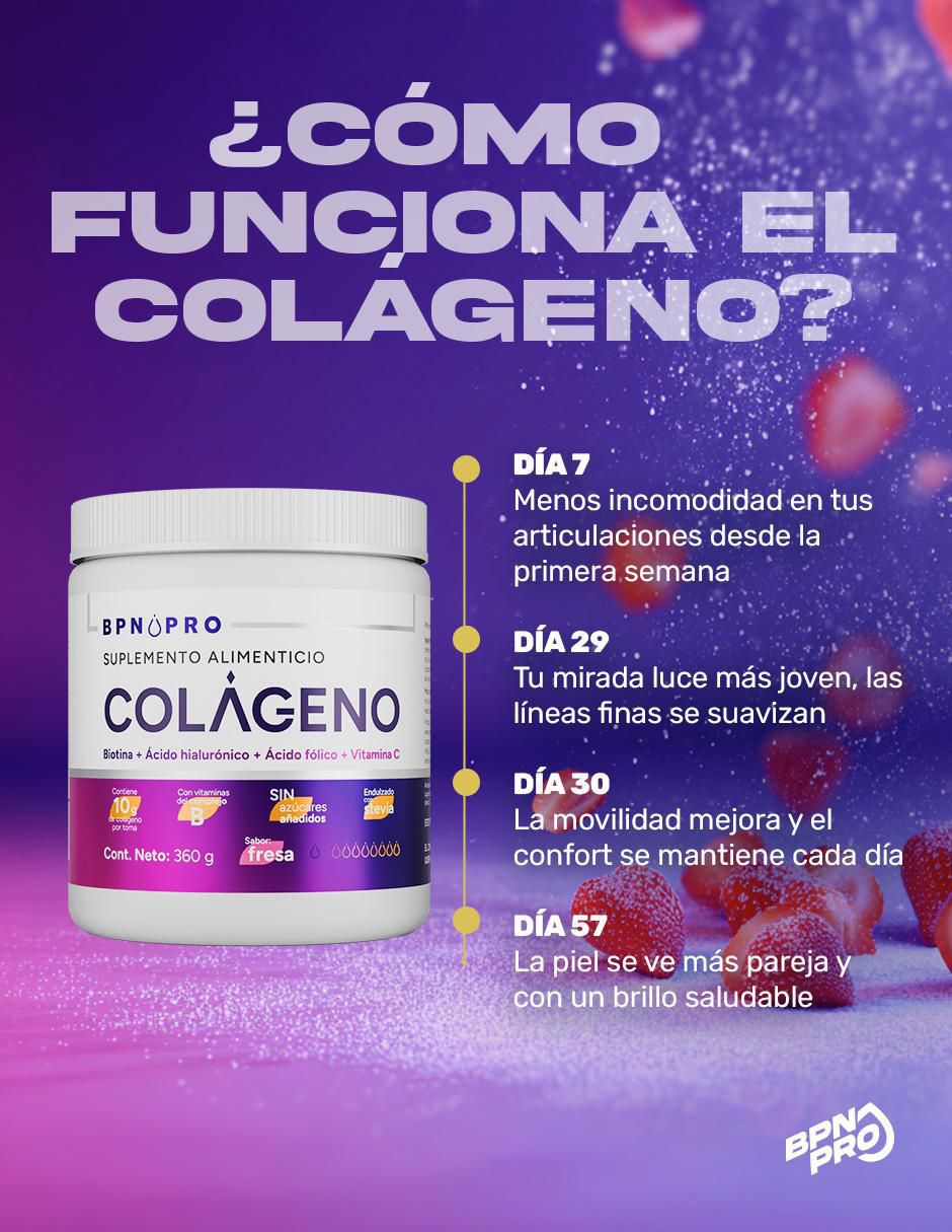 Colágeno con Biotina, Ácido hialurónico, Ácido fólico y Vitamina C sabor fresa de 360 g 7