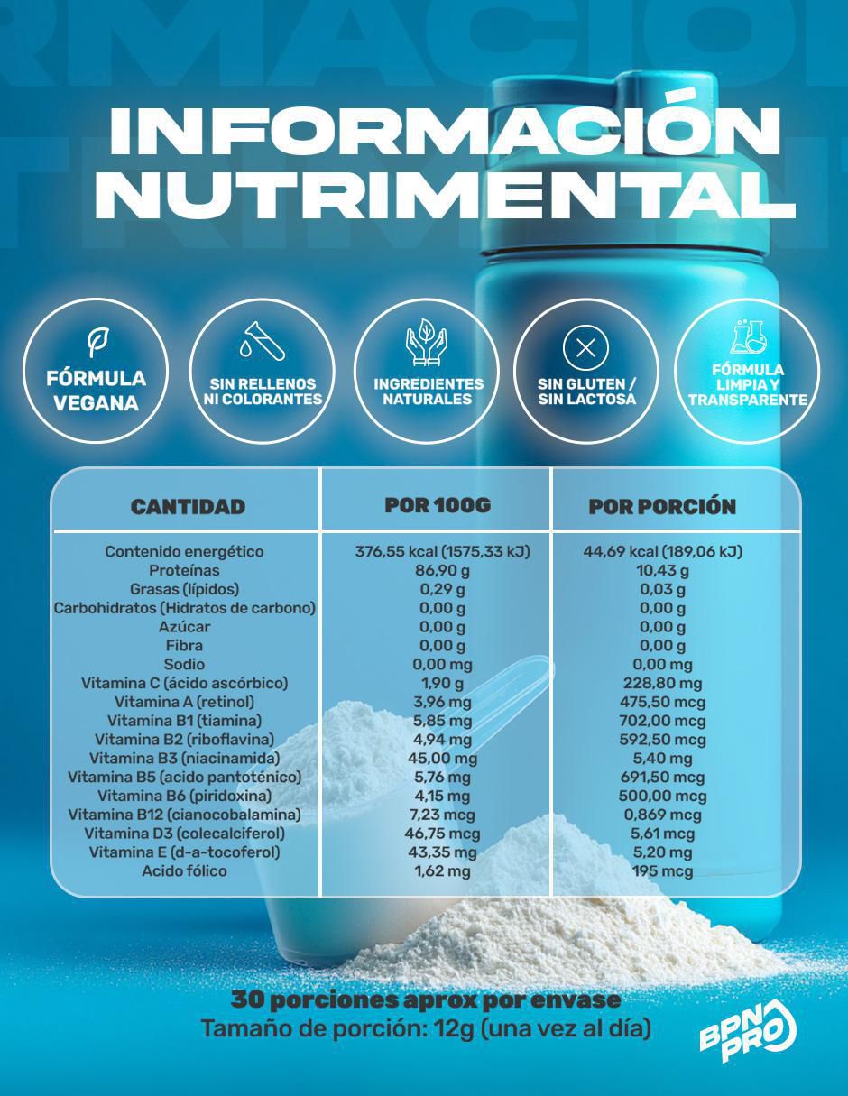 Colágeno con Biotina, Ácido hialurónico, Ácido fólico y Vitamina C de 360 g 9