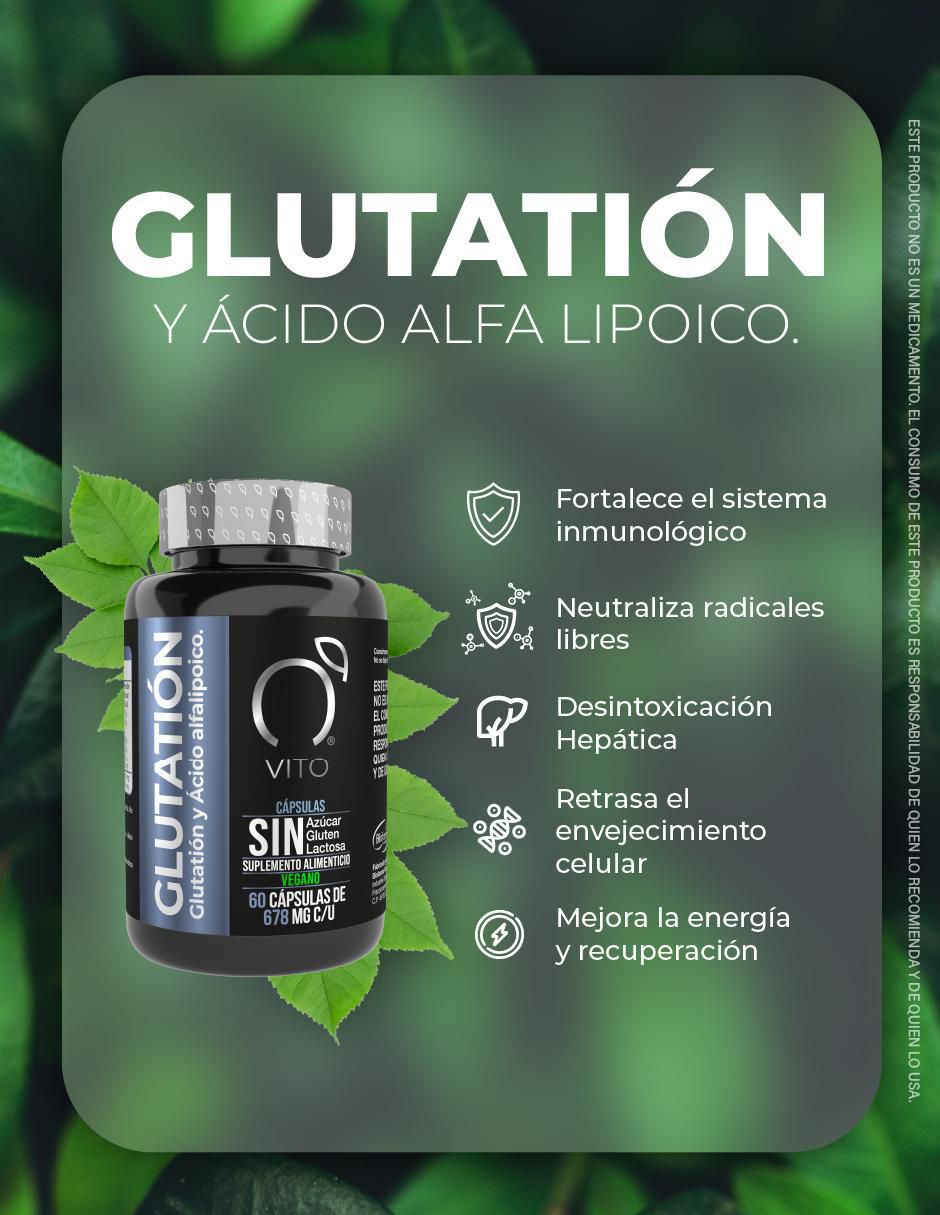 Suplemento alimenticio Glutatión + Ácido Alfa Lipoico Detox y Antioxidante de 60 cápsulas 4
