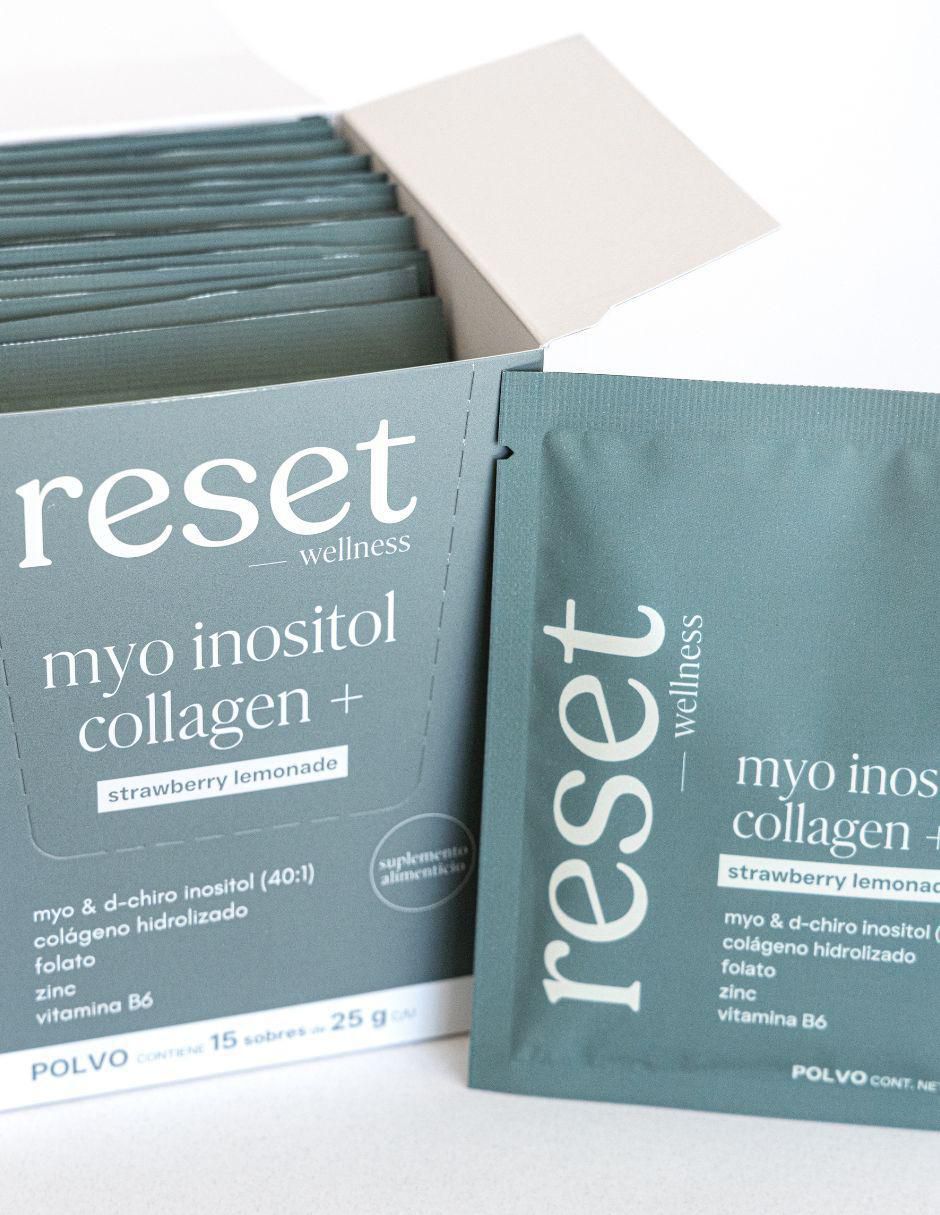 Myo Inositol Collagen + con colágeno hidrolizado sabor limonada rosa de 15 sobres 13