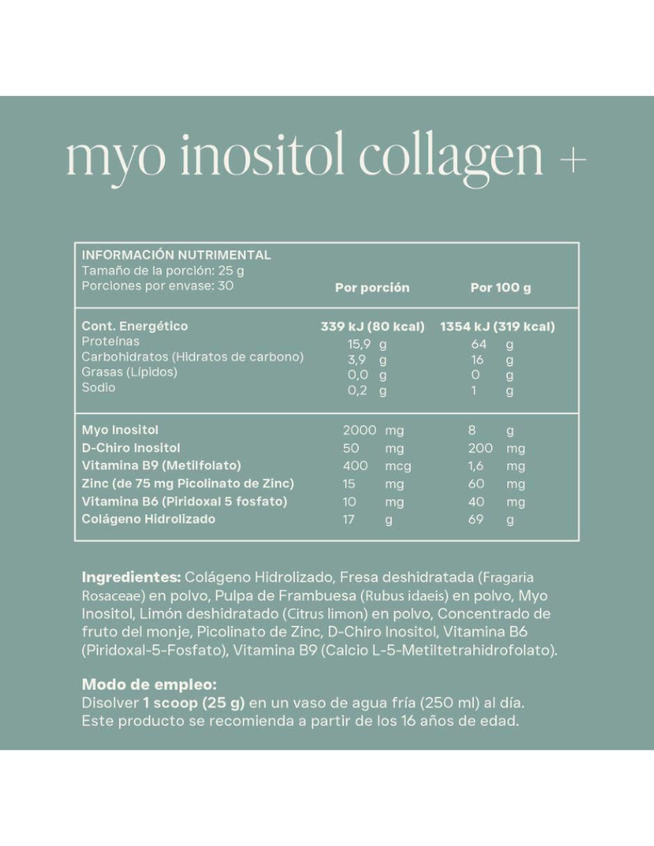Myo Inositol Collagen + con colágeno hidrolizado sabor limonada rosa de 15 sobres 5
