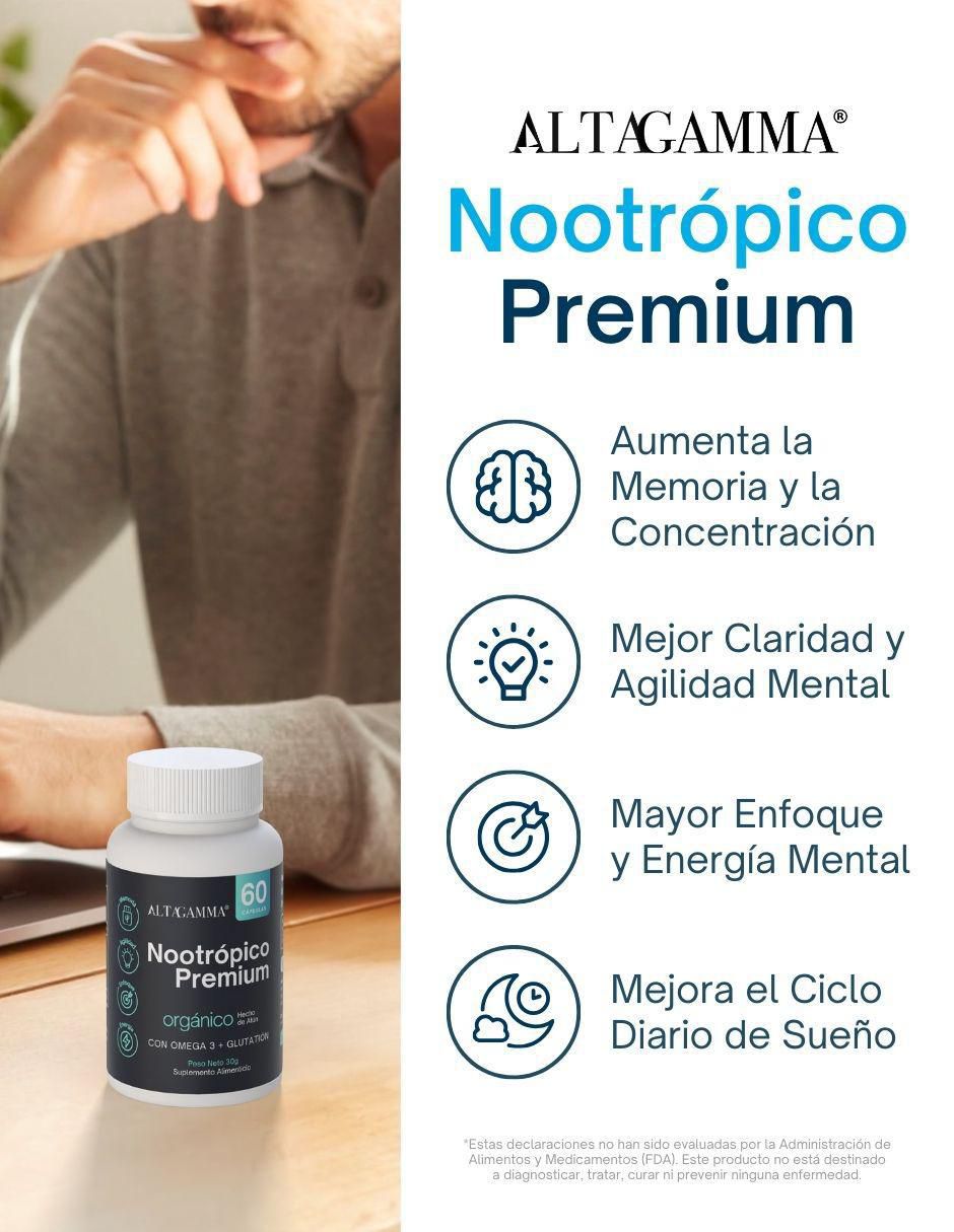 Nootrópico Clarity Complex con colágeno hidrolizado con 20 aminoácidos sabor pescado de 60 cápsulas 2