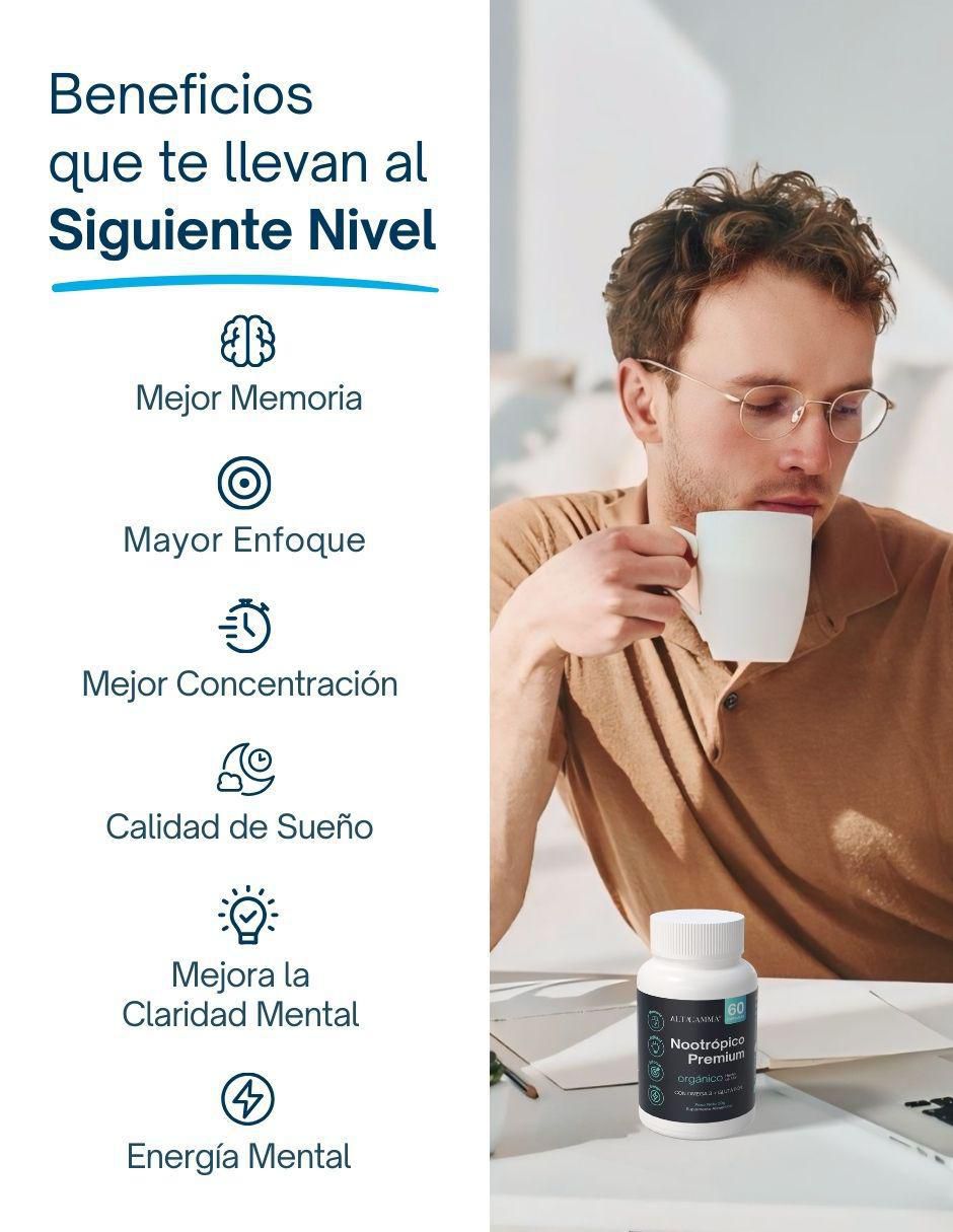 Nootrópico Clarity Complex con colágeno hidrolizado con 20 aminoácidos sabor pescado de 60 cápsulas 4