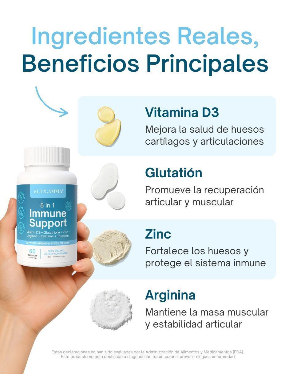 Immune Support con colágeno hidrolizado con 20 aminoácidos sabor pescado de 60 cápsulas 4