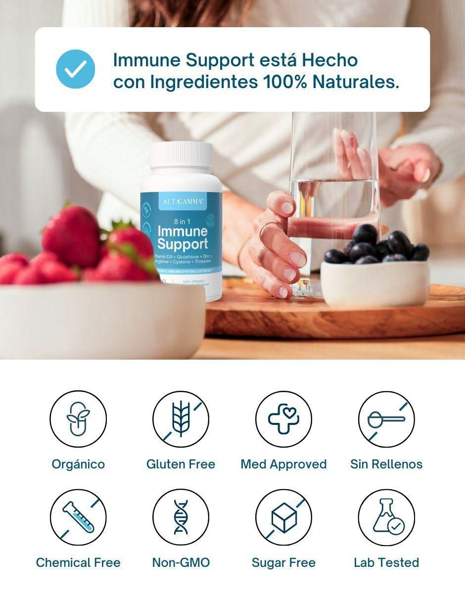 Immune Support con colágeno hidrolizado con 20 aminoácidos sabor pescado de 60 cápsulas 6