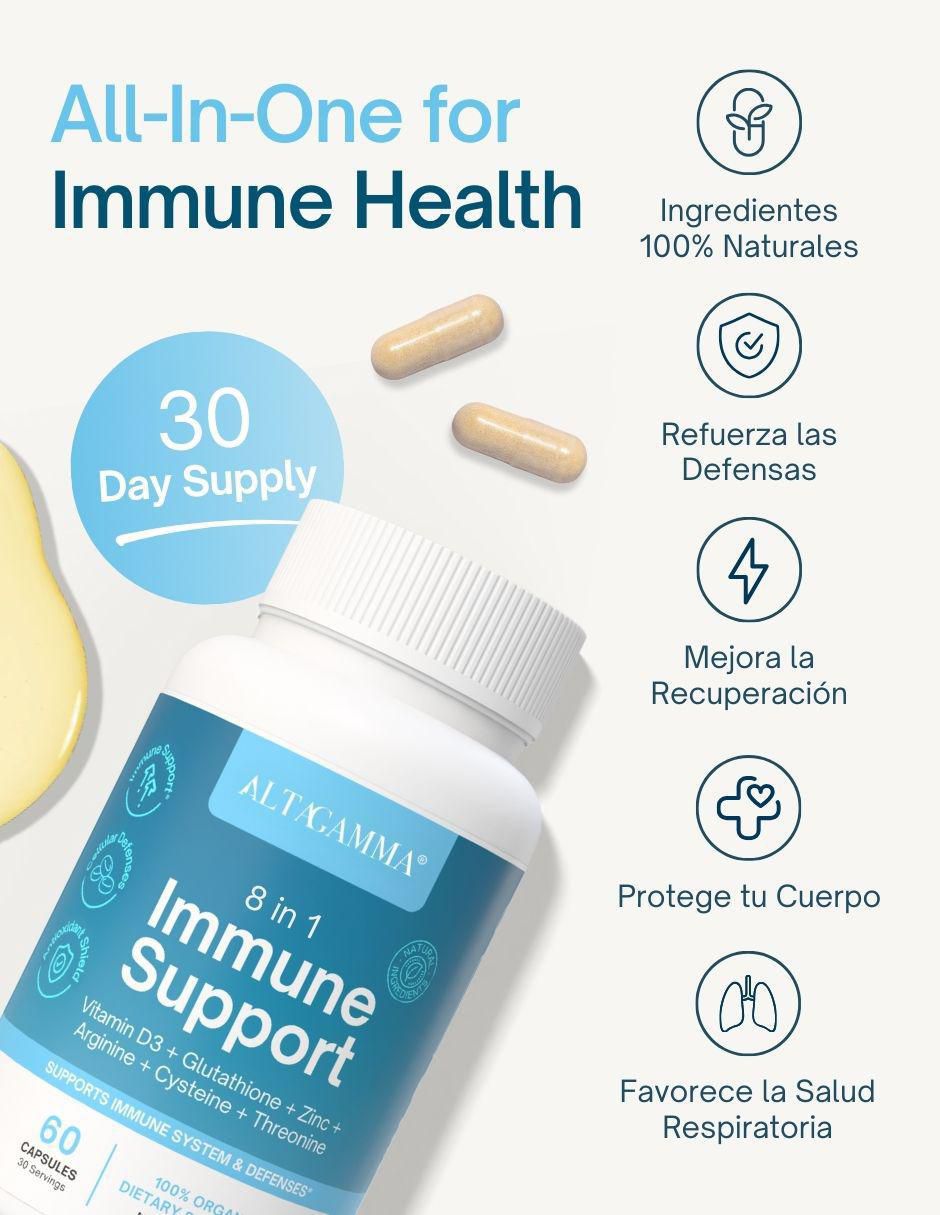 Immune Support con colágeno hidrolizado con 20 aminoácidos sabor pescado de 60 cápsulas 7