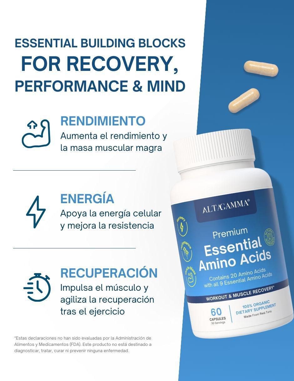Amino Acids Complex con colágeno hidrolizado con 20 aminoácidos sabor pescado de 60 cápsulas 2
