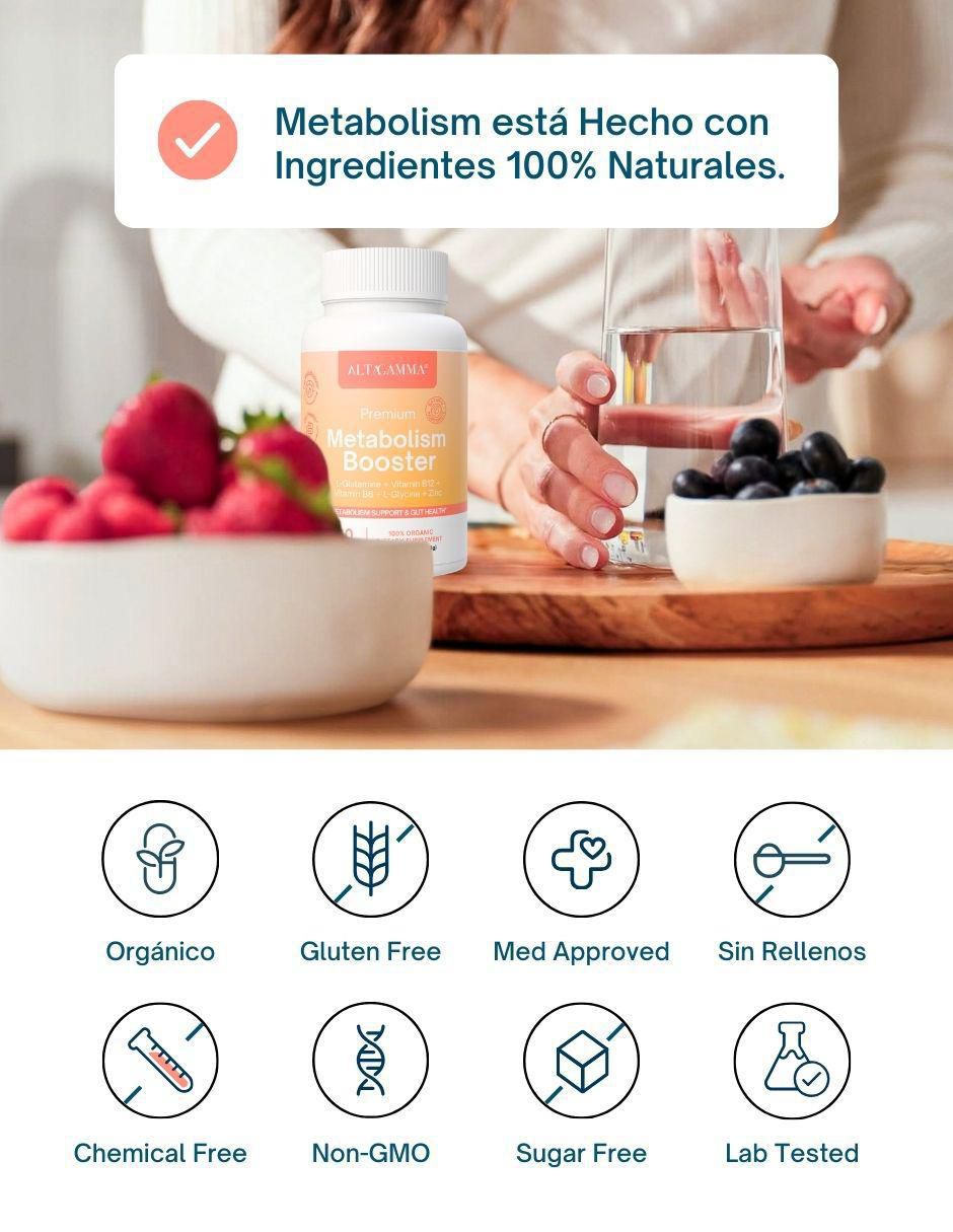 Premium Metabolism Booster con L-Glutamina y Vitaminas sabor pescado de 60 cápsulas 6
