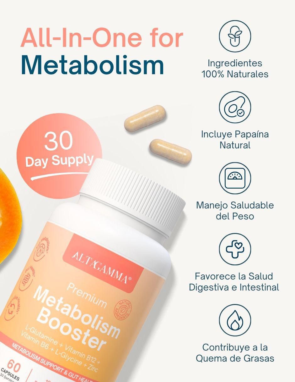 Premium Metabolism Booster con L-Glutamina y Vitaminas sabor pescado de 60 cápsulas 7