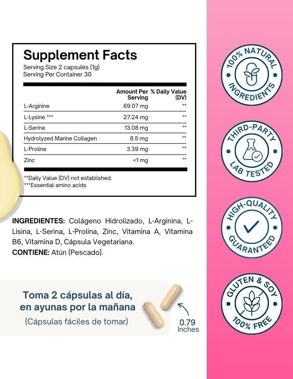 Collagen Skin Support con colágeno hidrolizado sabor pescado de 60 cápsulas 8