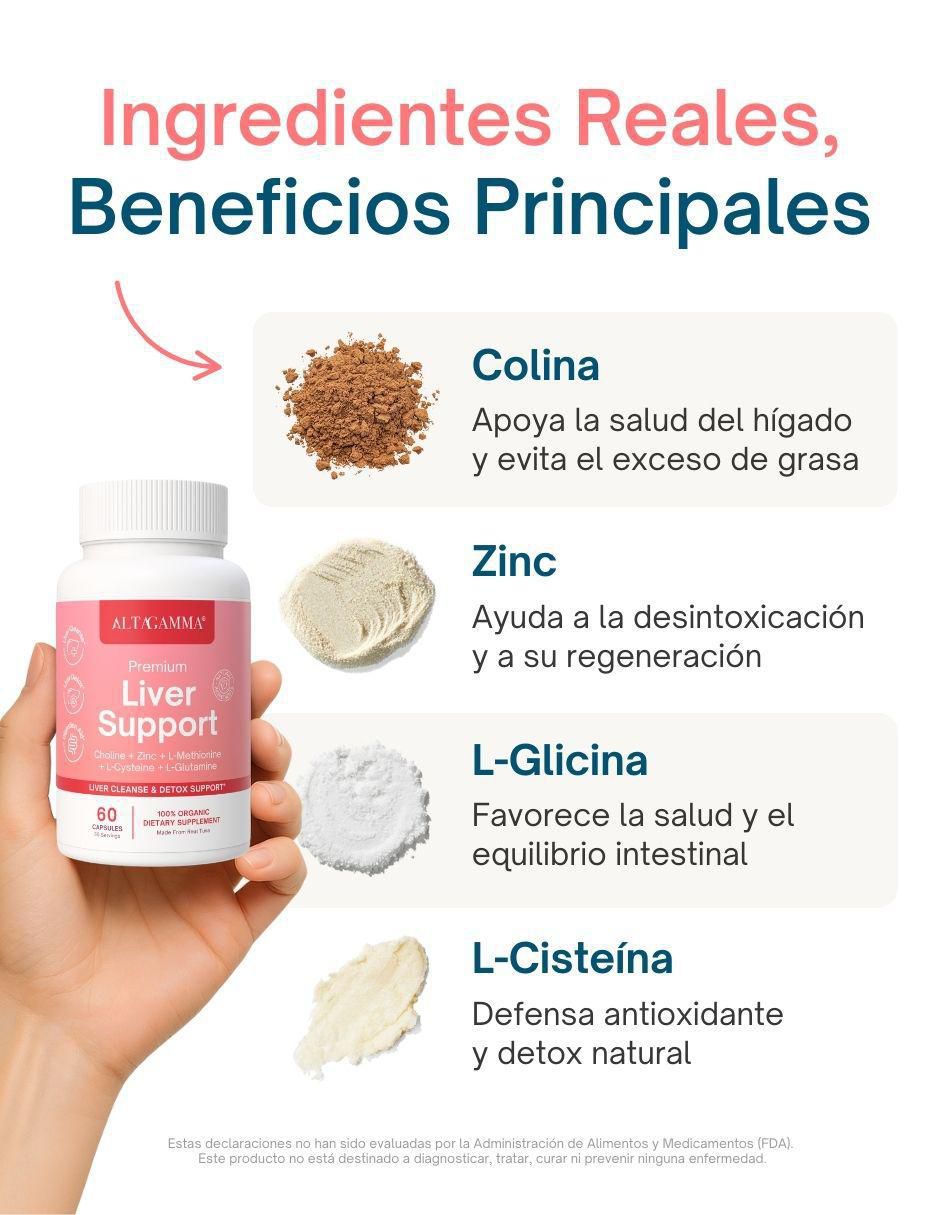 Premium Liver Support con zinc sabor pescado de 60 cápsulas 4
