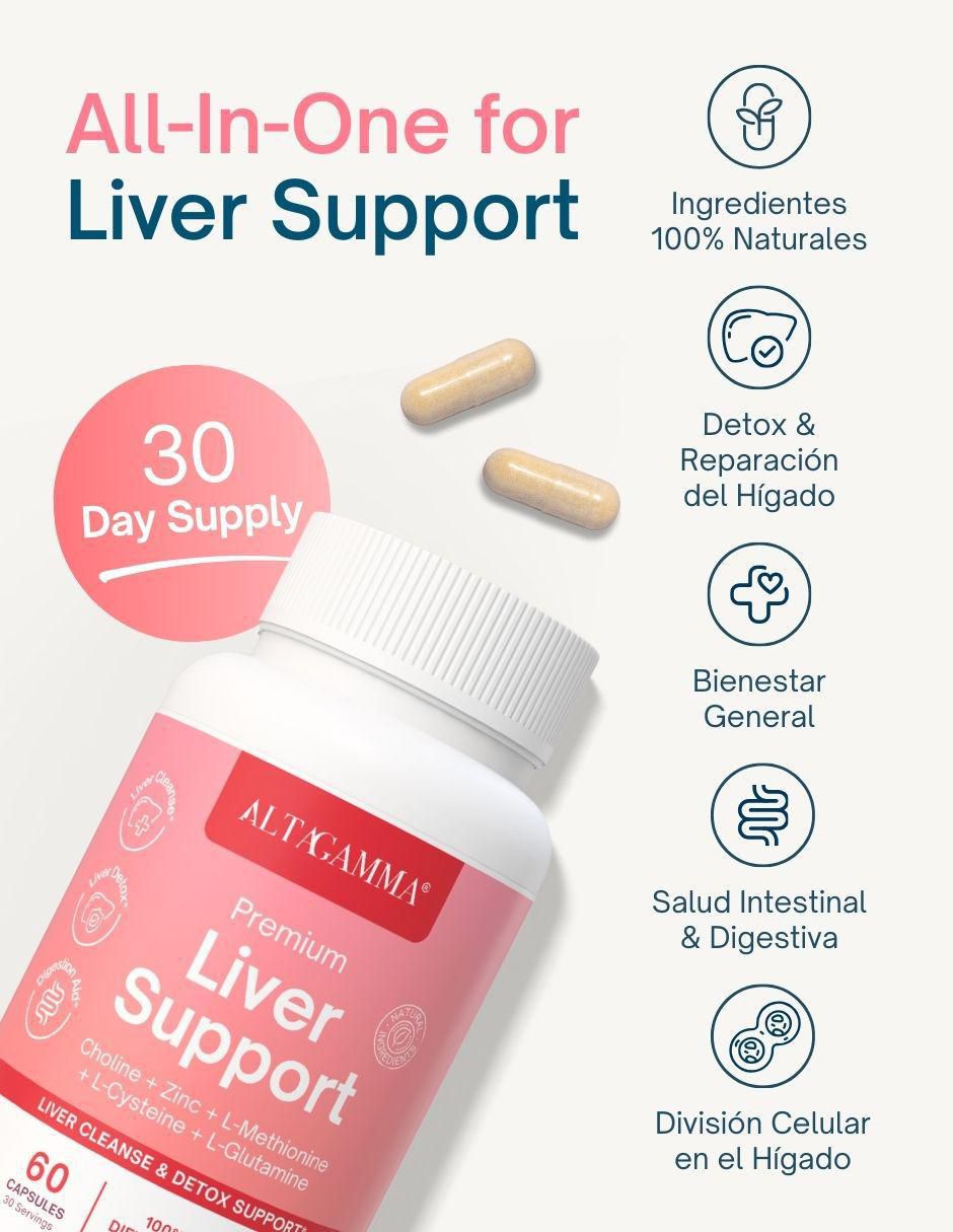 Premium Liver Support con zinc sabor pescado de 60 cápsulas 7