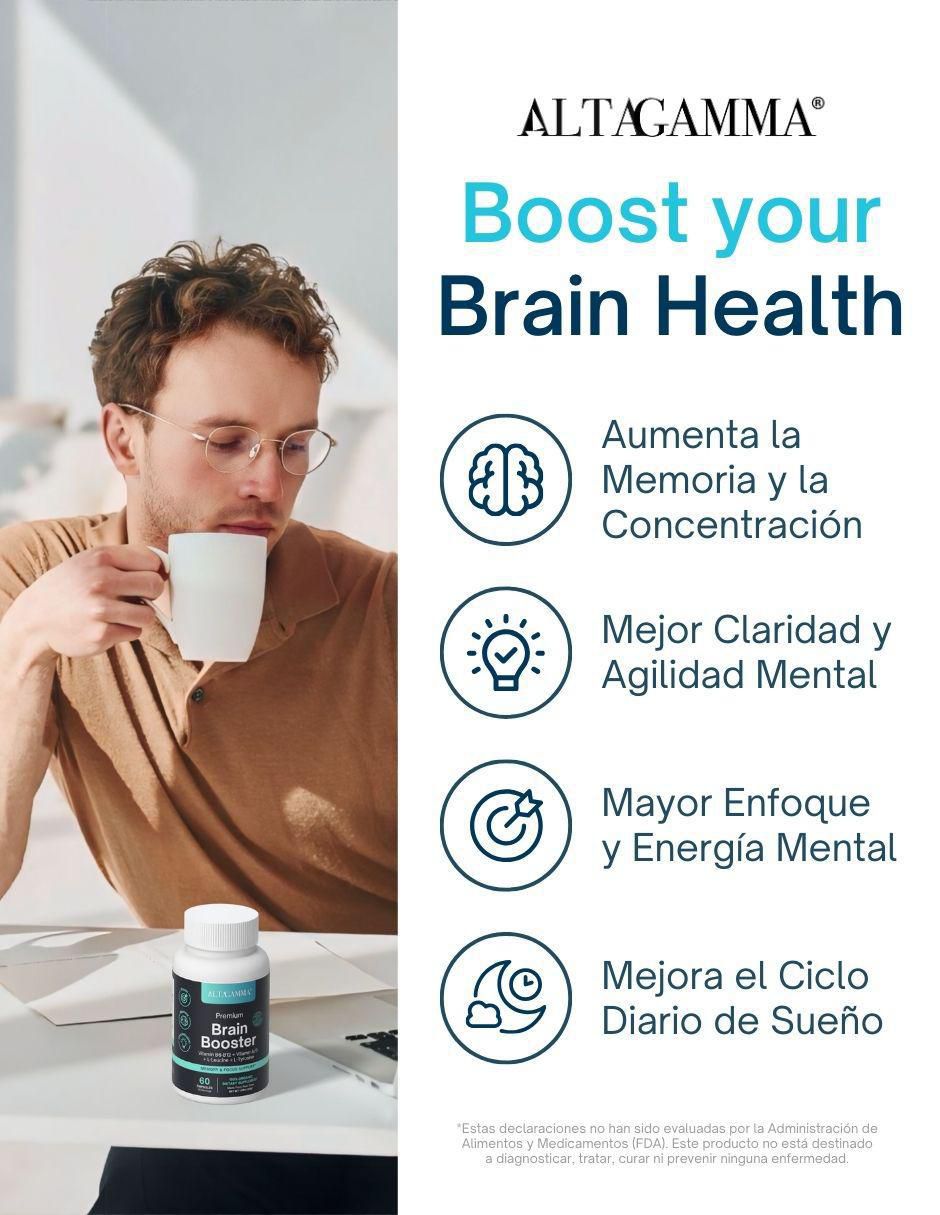 Premium Brain Booster con vitamina B6 sabor pescado de 60 cápsulas 2