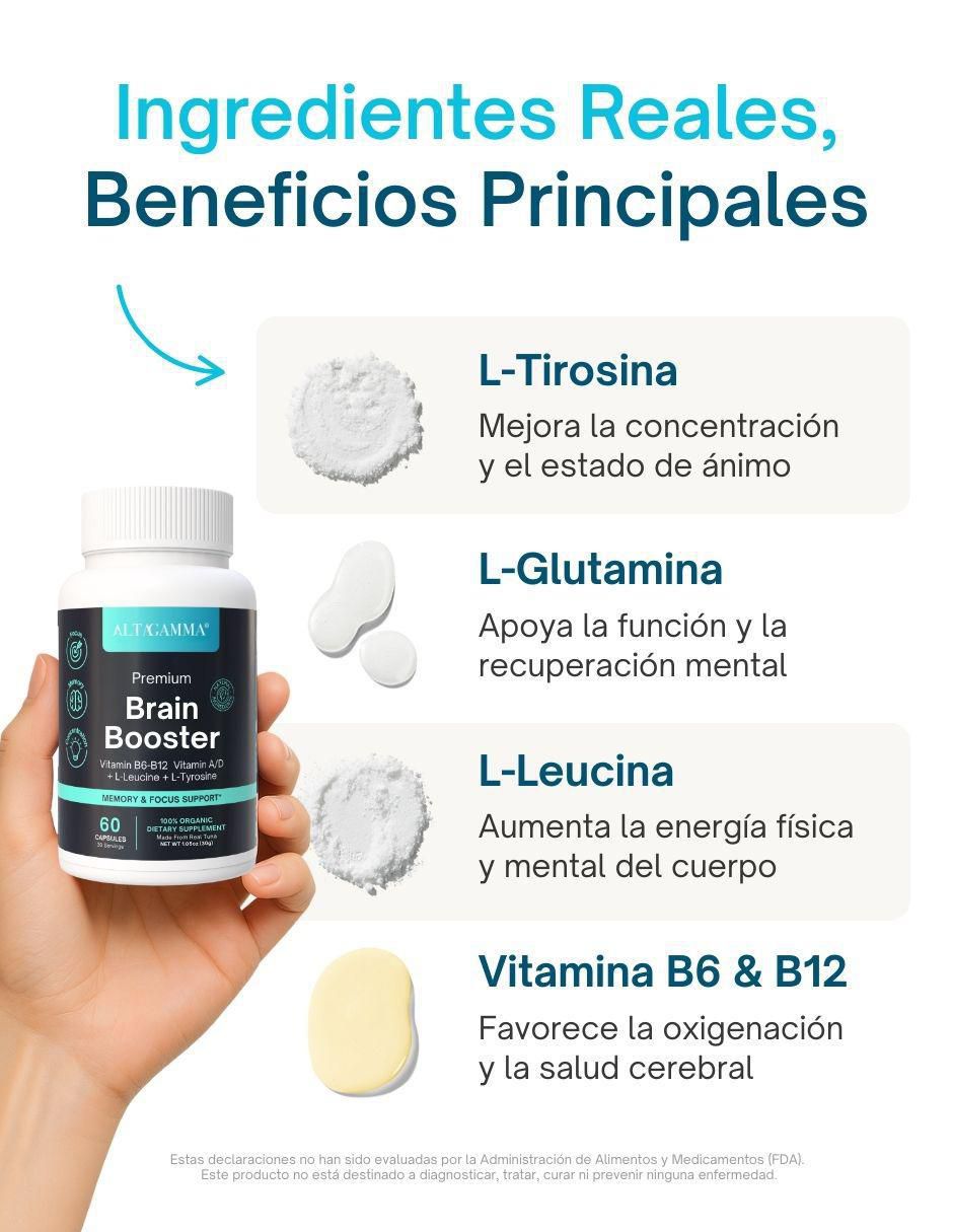 Premium Brain Booster con vitamina B6 sabor pescado de 60 cápsulas 5