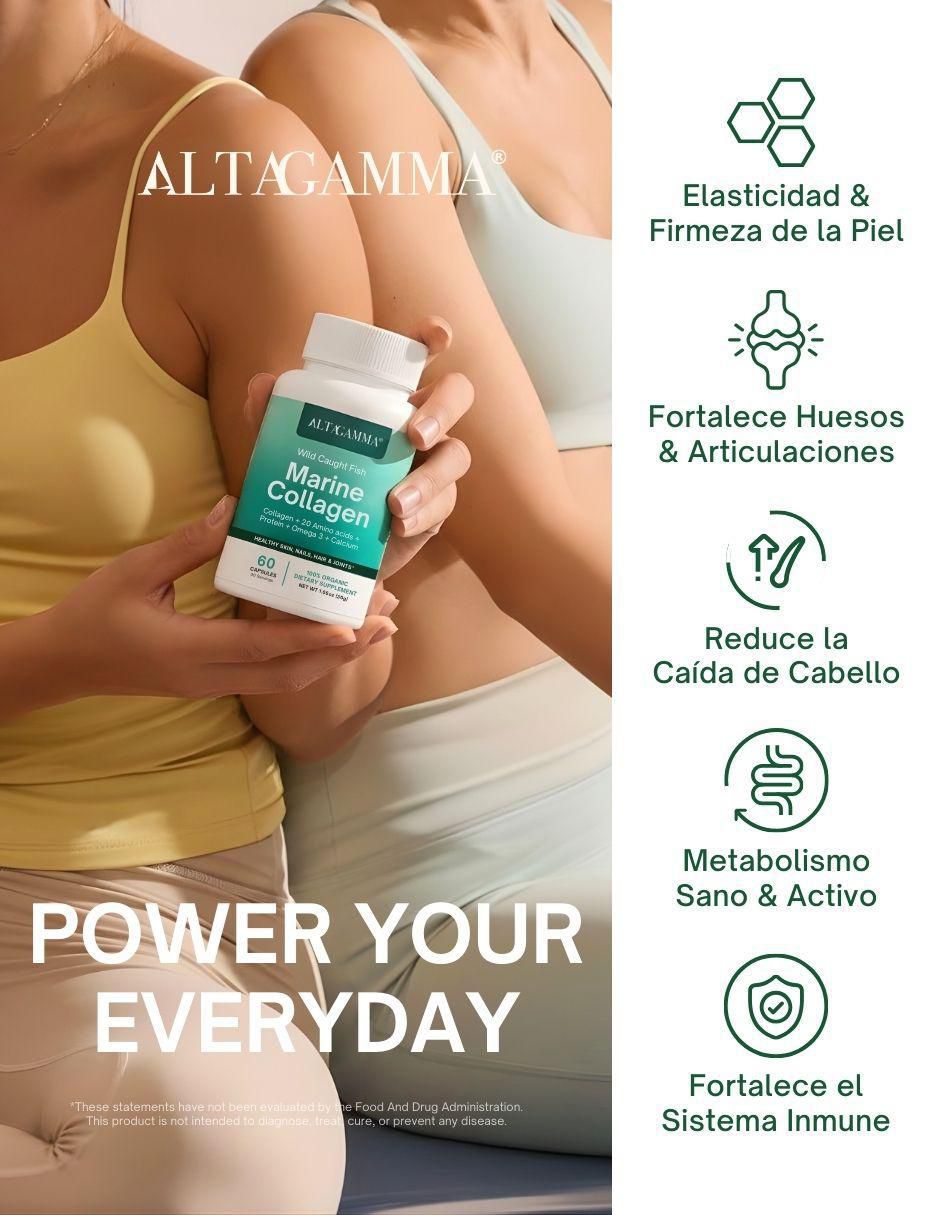 Marine collagen con colágeno hidrolizado con 20 aminoácidos sabor pescado de 60 cápsulas 2