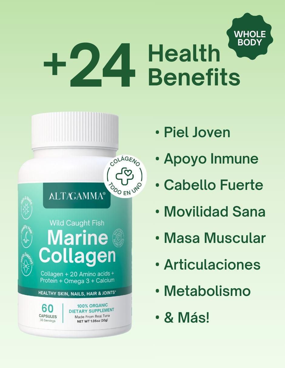 Marine collagen con colágeno hidrolizado con 20 aminoácidos sabor pescado de 60 cápsulas 3