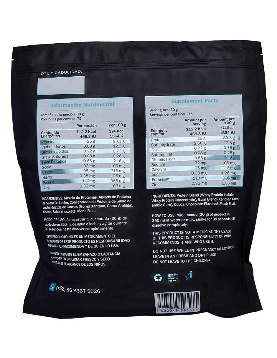 Proteína aisalada de suero de leche hidrolizada sabor chocolate de 2.2 kg 3