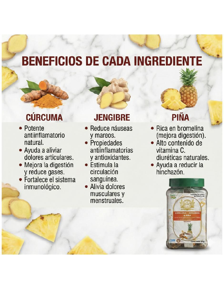 Tisana sabor cúrcuma y jengibre en sachet 40 g 3