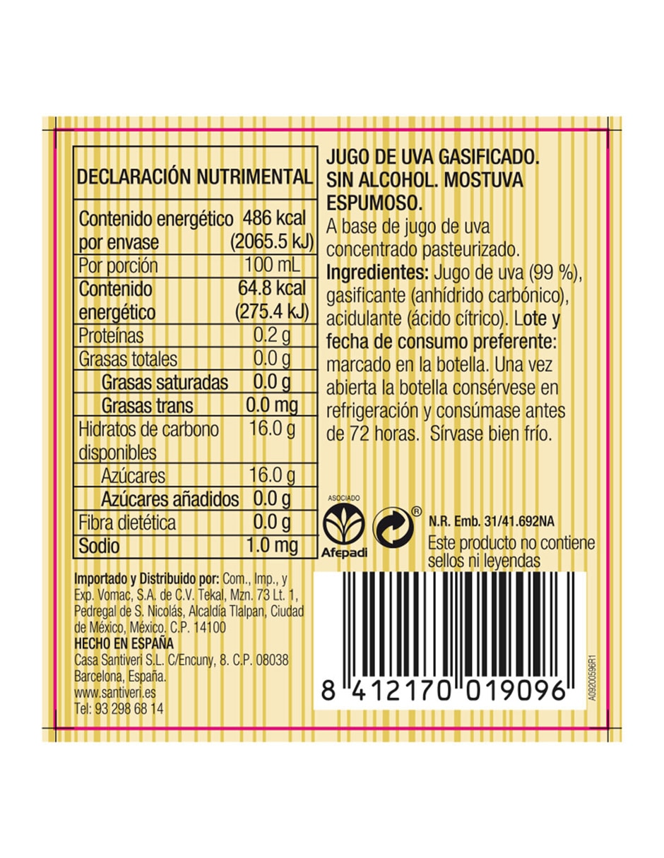 Jugo espumoso sabor uva 750 ml 3